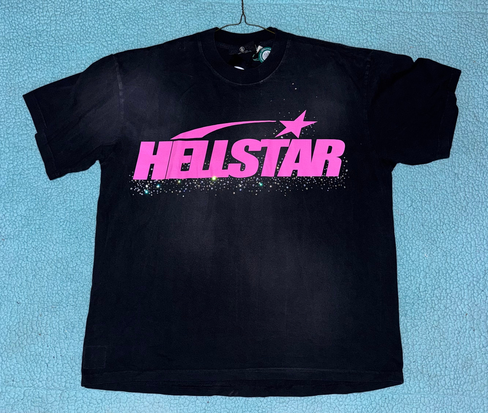 Hellstar Classic Rhinestone Pink Logo Size XL StockX Verified 100% Authentic